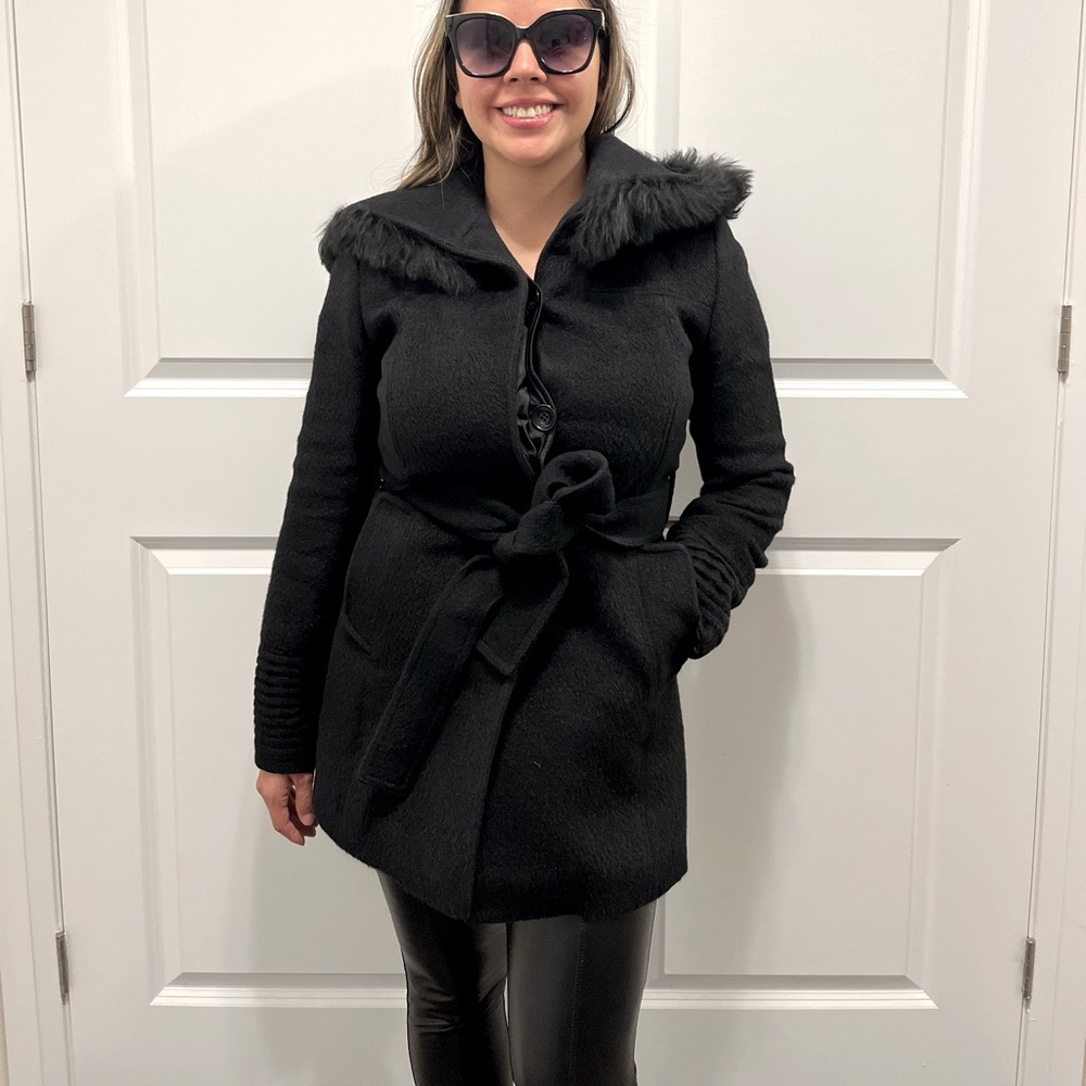 Sentaler Alpaca fur black Xsmall jacket.